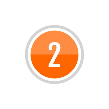 Turuncu numara 2 tasarım, vektör illüstrasyonu         