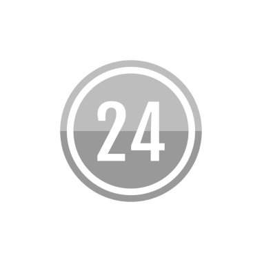 24 numaralı yuvarlak vektör illüstrasyon simgesi