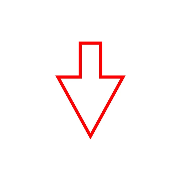 Ikona Šipky Dolů Vektorové Ilustrace Izolované Bílém Pozadí — Stockový vektor