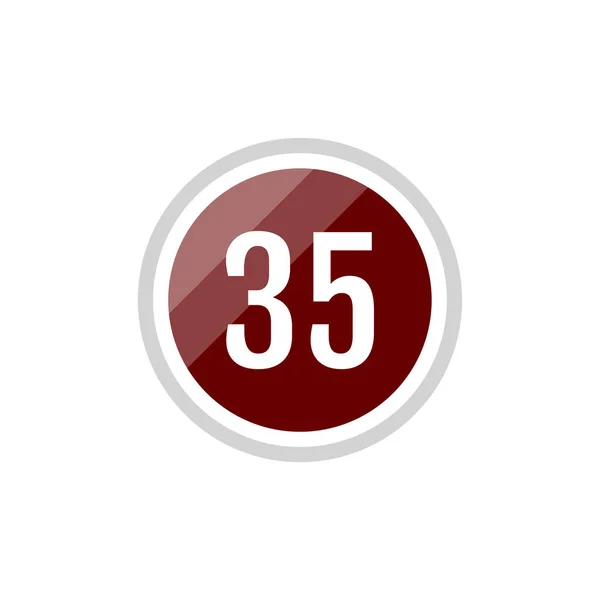 35番のラウンドベクトルイラストアイコン — ストックベクタ