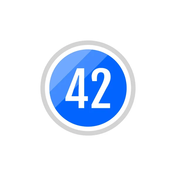 42号蓝色圆形矢量符号图标 — 图库矢量图片
