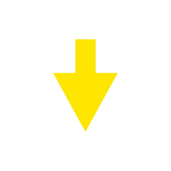 Ilustracja Znaku Strzałki Żółta Ikona Białym Tle — Wektor stockowy