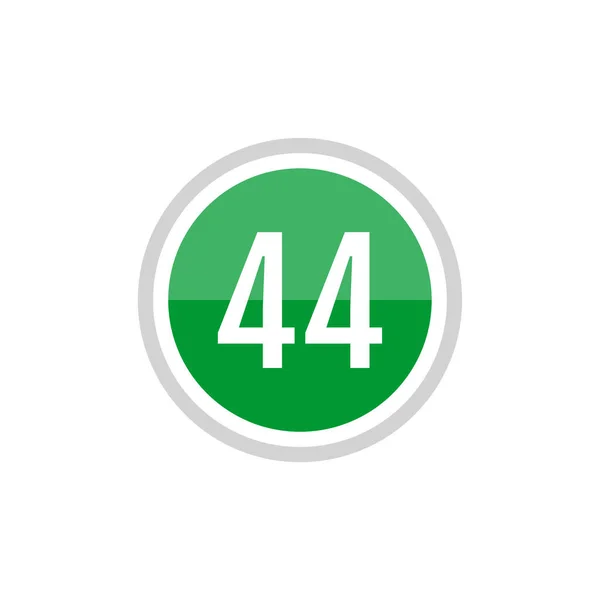 グリーンラウンドベクトルのイラストサイン 番号44のアイコン — ストックベクタ