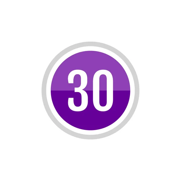 Круглое Стекло Фиолетовый Векторный Знак Знак Знака Число — стоковый вектор