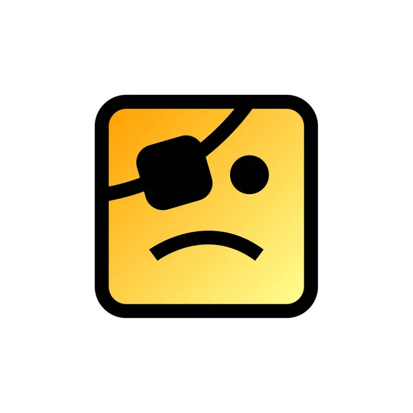 Icône Carré Emoji Illustration Vectorielle — Image vectorielle