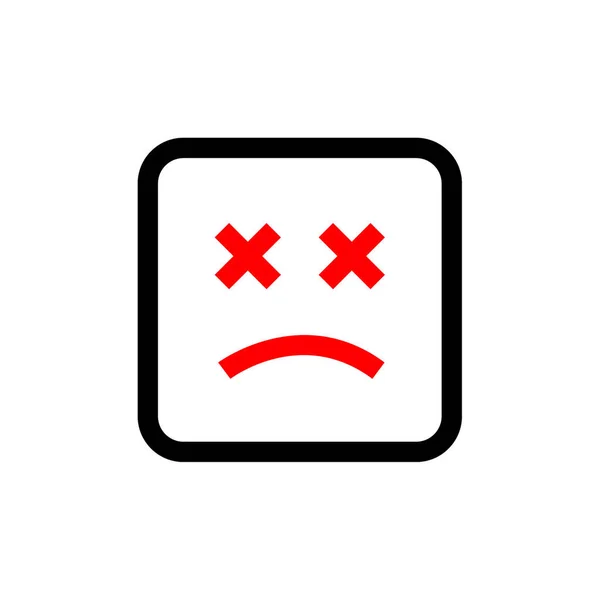 Emoji Firkantet Ikon Vektorillustrasjon Design – stockvektor