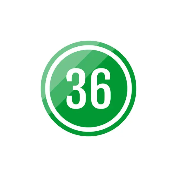Zielony Wektor Okrągły Ilustracja Znak Ikona Liczba — Wektor stockowy