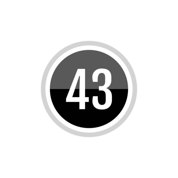 номер 43 в круглой иконке. простая веб-кнопка 