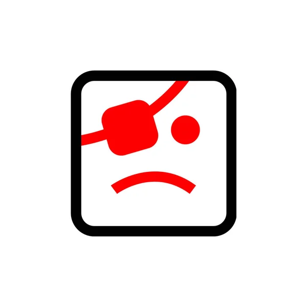 Ícone Quadrado Emoji Desenho Ilustração Vetor — Vetor de Stock
