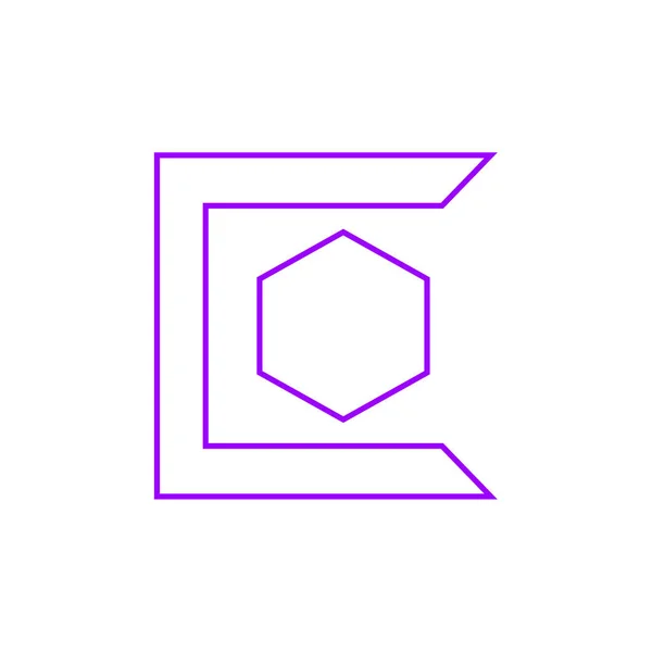 Purple Line Arrow Icon — Stock Vector