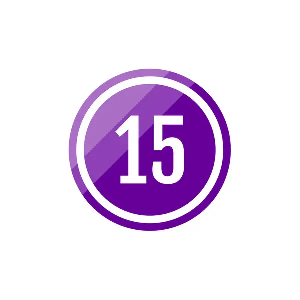 Круглое Стекло Фиолетовый Векторный Знак Знак Знака Число — стоковый вектор