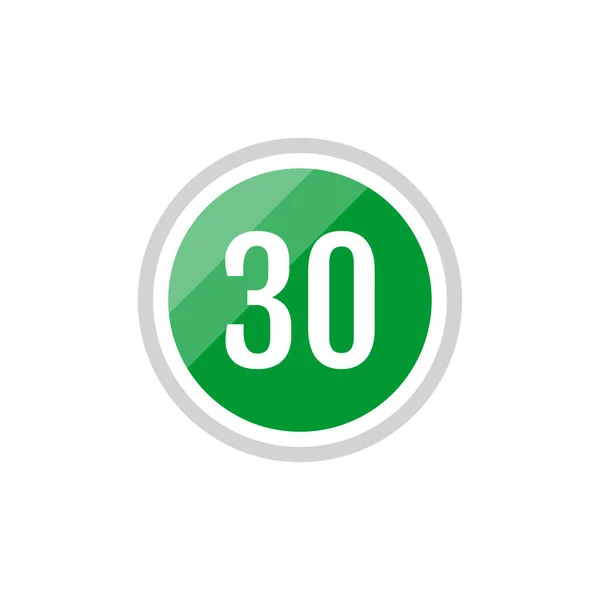30号绿色圆形矢量符号图标 — 图库矢量图片