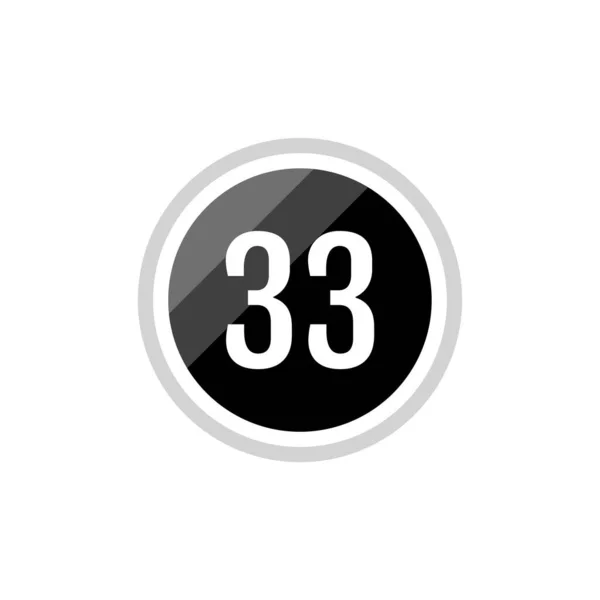Αριθμός Στρογγυλό Εικονίδιο Απλό Κουμπί Ιστού — Διανυσματικό Αρχείο
