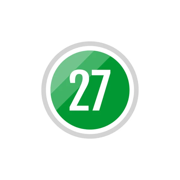 数字27的绿色圆形矢量符号图标 — 图库矢量图片