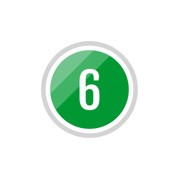 Grüne Runde Vektor Illustration Zeichen Symbol Der Zahl — Stockvektor