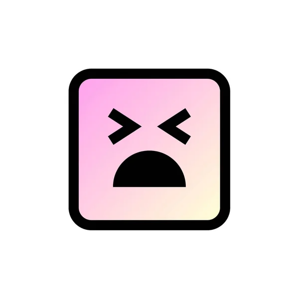 Ikona Kwadratowa Emoji Projekt Ilustracji Wektorowej — Wektor stockowy