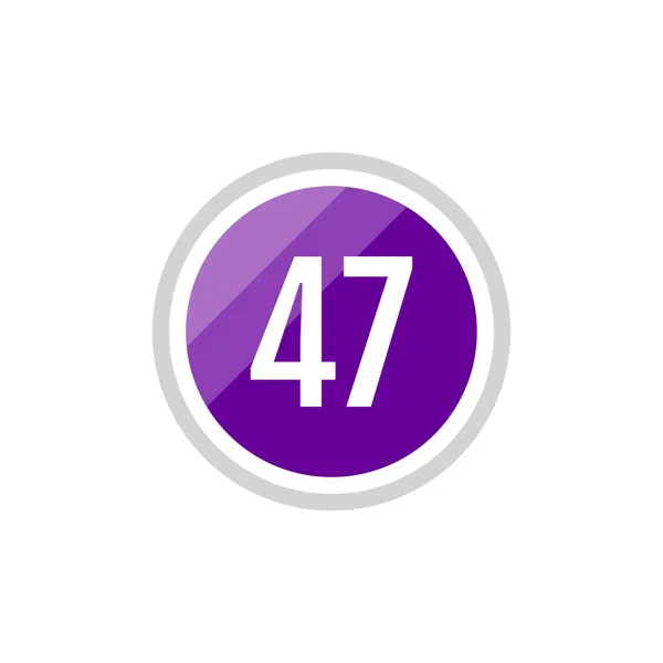 47의 자주색 일러스트레이션 아이콘 — 스톡 벡터
