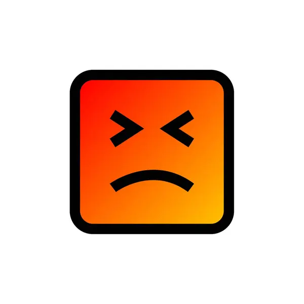 Icona Quadrata Emoji Disegno Illustrazione Vettoriale — Vettoriale Stock