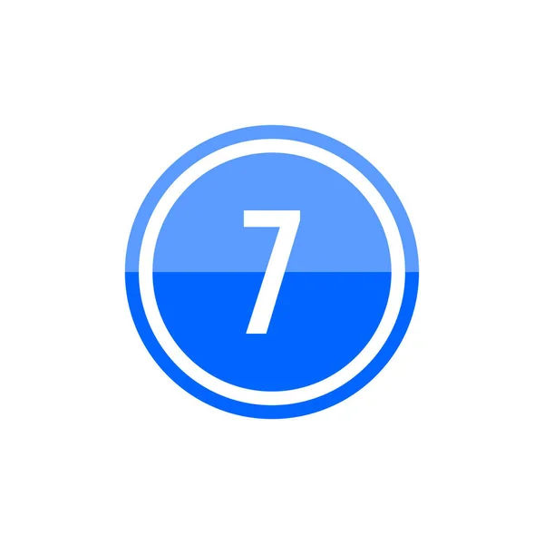 7号蓝色圆形矢量符号图标 — 图库矢量图片
