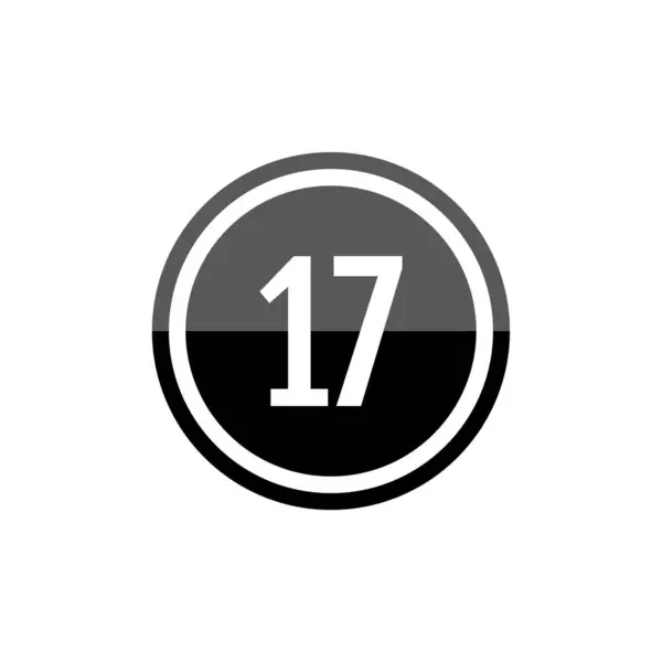 ブラックラウンドベクトルのイラストサイン番号17のアイコン — ストックベクタ