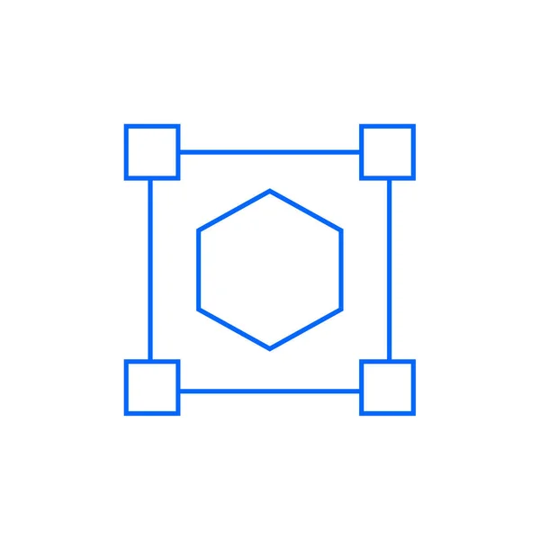 Εικονίδιο Κύβου Στυλ Περιγράμματος Επίπεδη Σχεδίαση Γραμμική Διανυσματική Απεικόνιση — Διανυσματικό Αρχείο