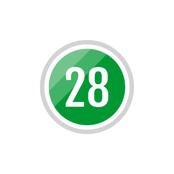 グリーンラウンドベクトルのイラストサイン番号28のアイコン — ストックベクタ