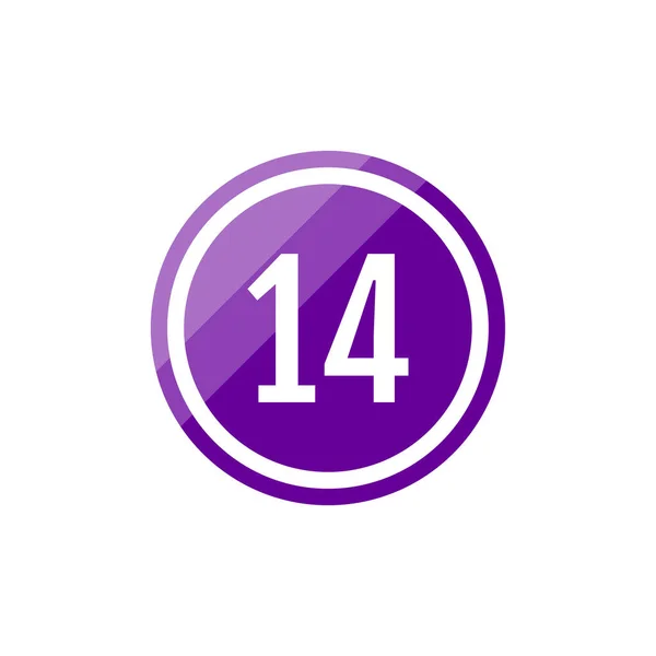圆形玻璃紫色矢量符号图标14号 — 图库矢量图片