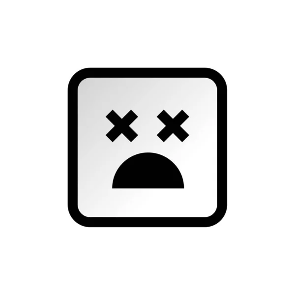 Emoji Négyzet Ikon Vektor Illusztráció Tervezés — Stock Vector