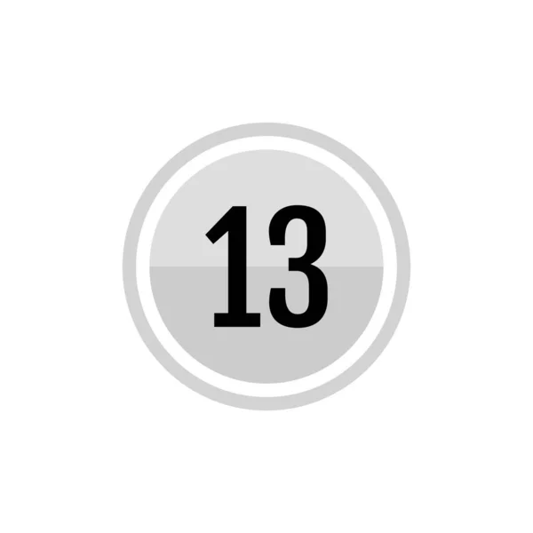ラウンドベクトルイラストサイン ナンバー13のアイコン — ストックベクタ