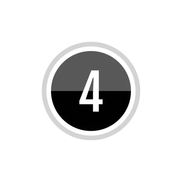 数字4的黑色圆形矢量符号图标 — 图库矢量图片