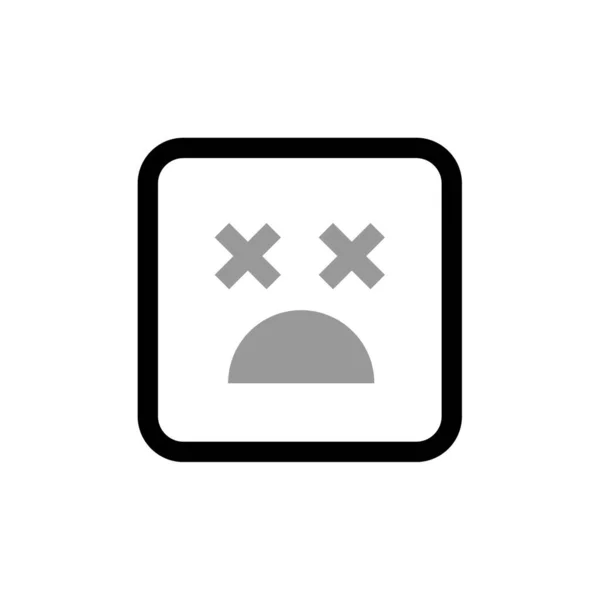 Emoji Glyf Plochá Ikona Vektorová Ilustrace — Stockový vektor