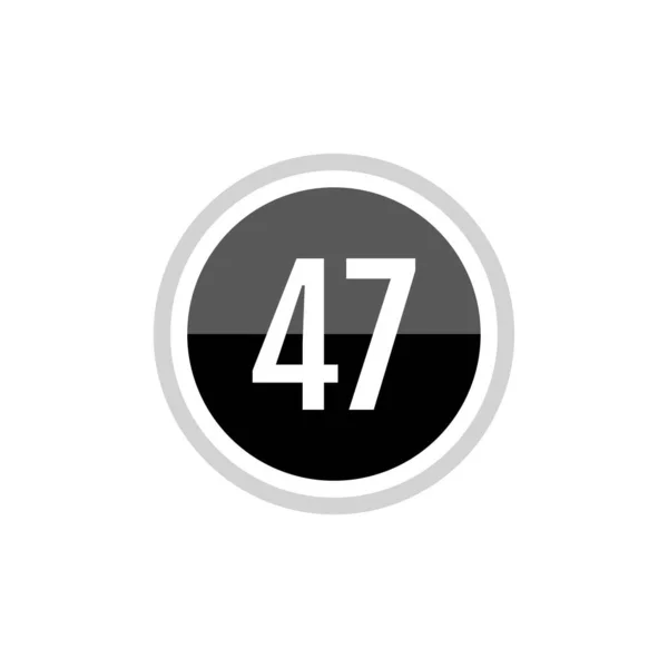 数字47的黑色圆形矢量符号图标 — 图库矢量图片