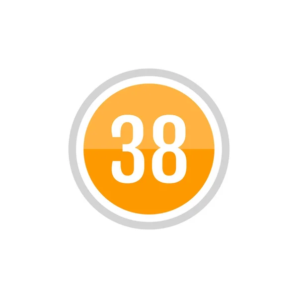 Orange Vector Illustration Sign Icon Number — Stock Vector