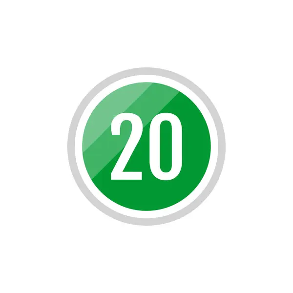Зелений Круг Векторні Ілюстрації Знак Знака Номер — стоковий вектор