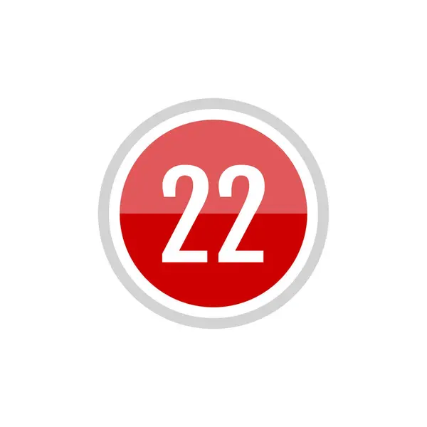 圆形玻璃红色矢量符号图标22号 — 图库矢量图片
