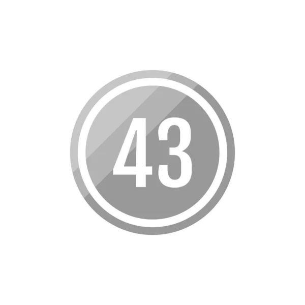 Número Icono Redondo Botón Web Simple — Archivo Imágenes Vectoriales