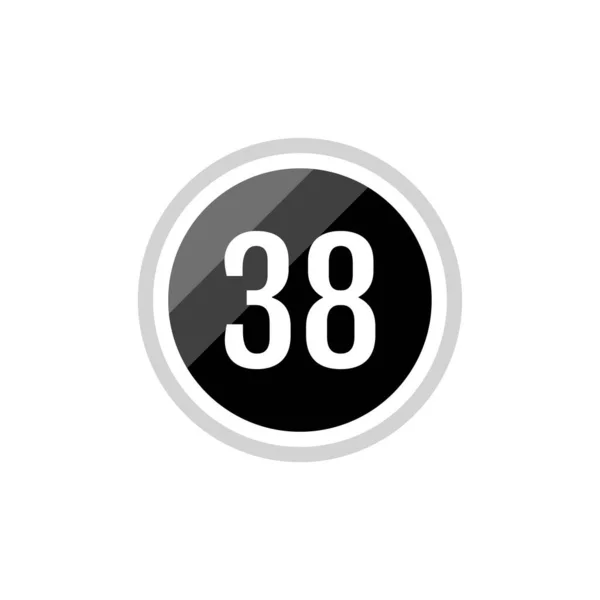 Μαύρο Στρογγυλό Διάνυσμα Εικονίδιο Σύμβολο Εικονογράφηση Του Αριθμού — Διανυσματικό Αρχείο