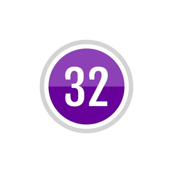 Круглий Скляний Фіолетовий Векторний Знак Ілюстрації Значок Номер — стоковий вектор