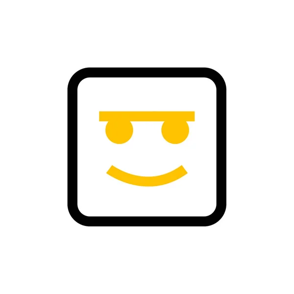 Emoji Glifo Ícone Plano Ilustração Vetorial — Vetor de Stock
