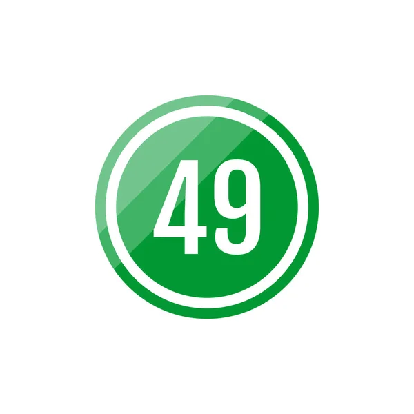 グリーンラウンドベクトルのイラストサインナンバー49のアイコン — ストックベクタ