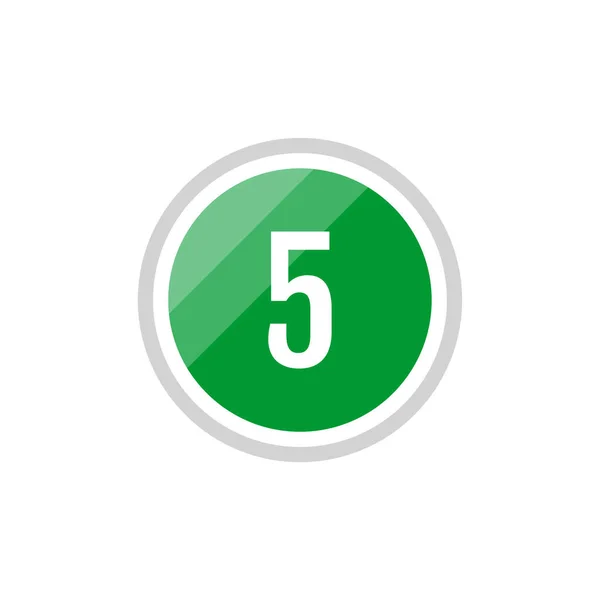 Πράσινο Στρογγυλό Διάνυσμα Εικονίδιο Σύμβολο Εικονογράφηση Του Αριθμού — Διανυσματικό Αρχείο