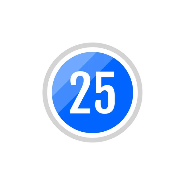 25号蓝色圆形矢量符号图标 — 图库矢量图片