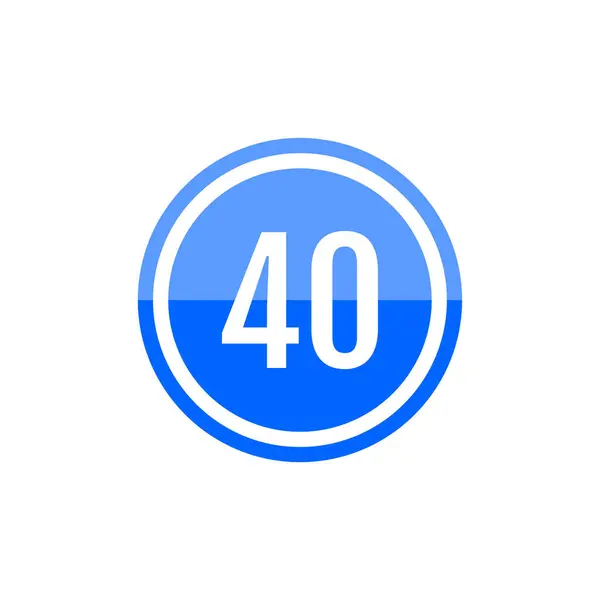 40号蓝色圆形矢量符号图标 — 图库矢量图片