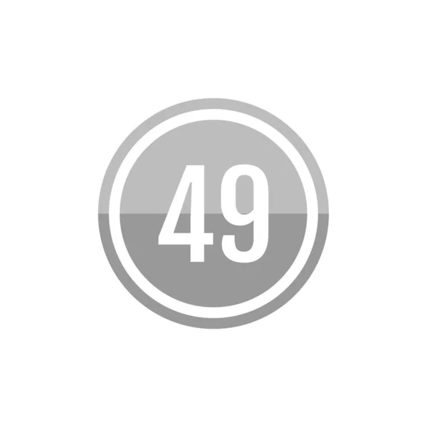 グレーナンバー49デザイン ベクターイラスト — ストックベクタ