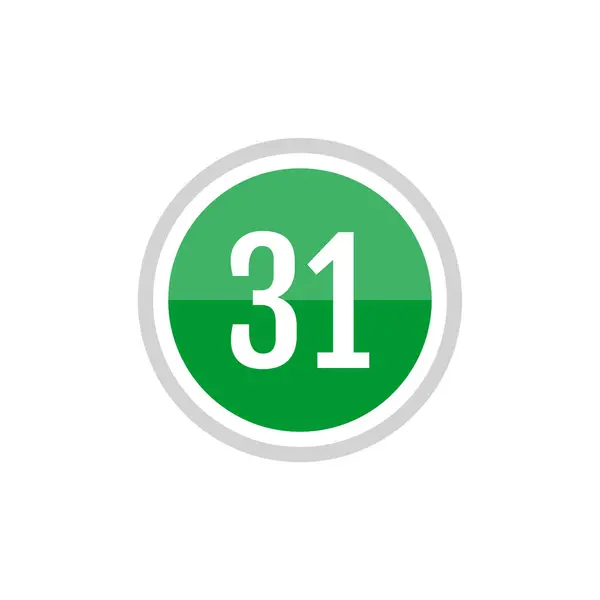 Зелений Круг Векторний Знак Ілюстрації Значок Номер — стоковий вектор
