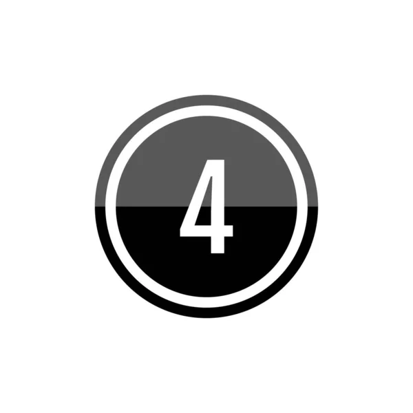 Illustration Vectorielle Ronde Noire Icône Numéro — Image vectorielle