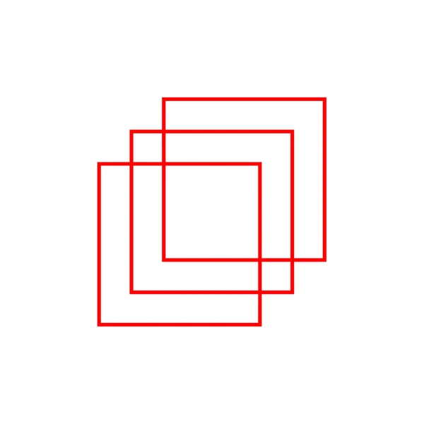 Κόκκινο Τετράγωνο Σχήμα Εικονογράφηση Διανύσματος — Διανυσματικό Αρχείο