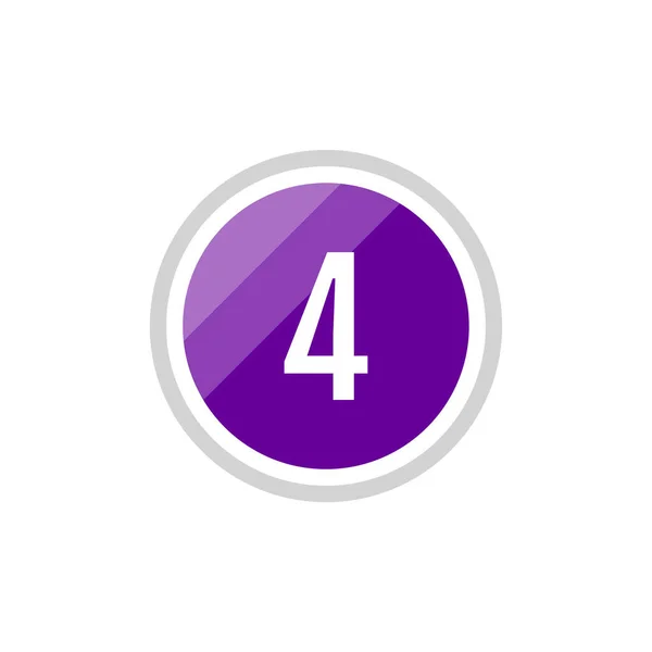 Glass Purple Vector Illustration Sign Icon Number — Stock Vector