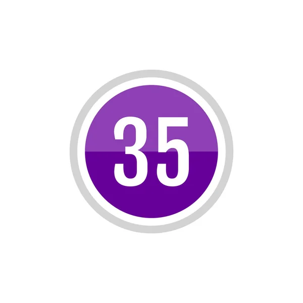 Круглий Скляний Фіолетовий Векторний Знак Ілюстрації Значок Номер — стоковий вектор