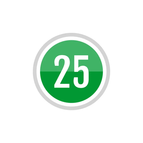 Icona Rotonda Verde Del Segno Illustrazione Vettoriale Del Numero — Vettoriale Stock